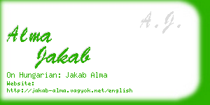 alma jakab business card